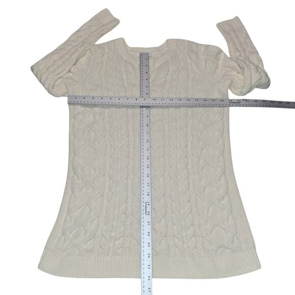 J.Jill Chenille Cable Knit Sweater | Soft Cream | Rustic Cozy Layer | Size S - Picture 3 of 6